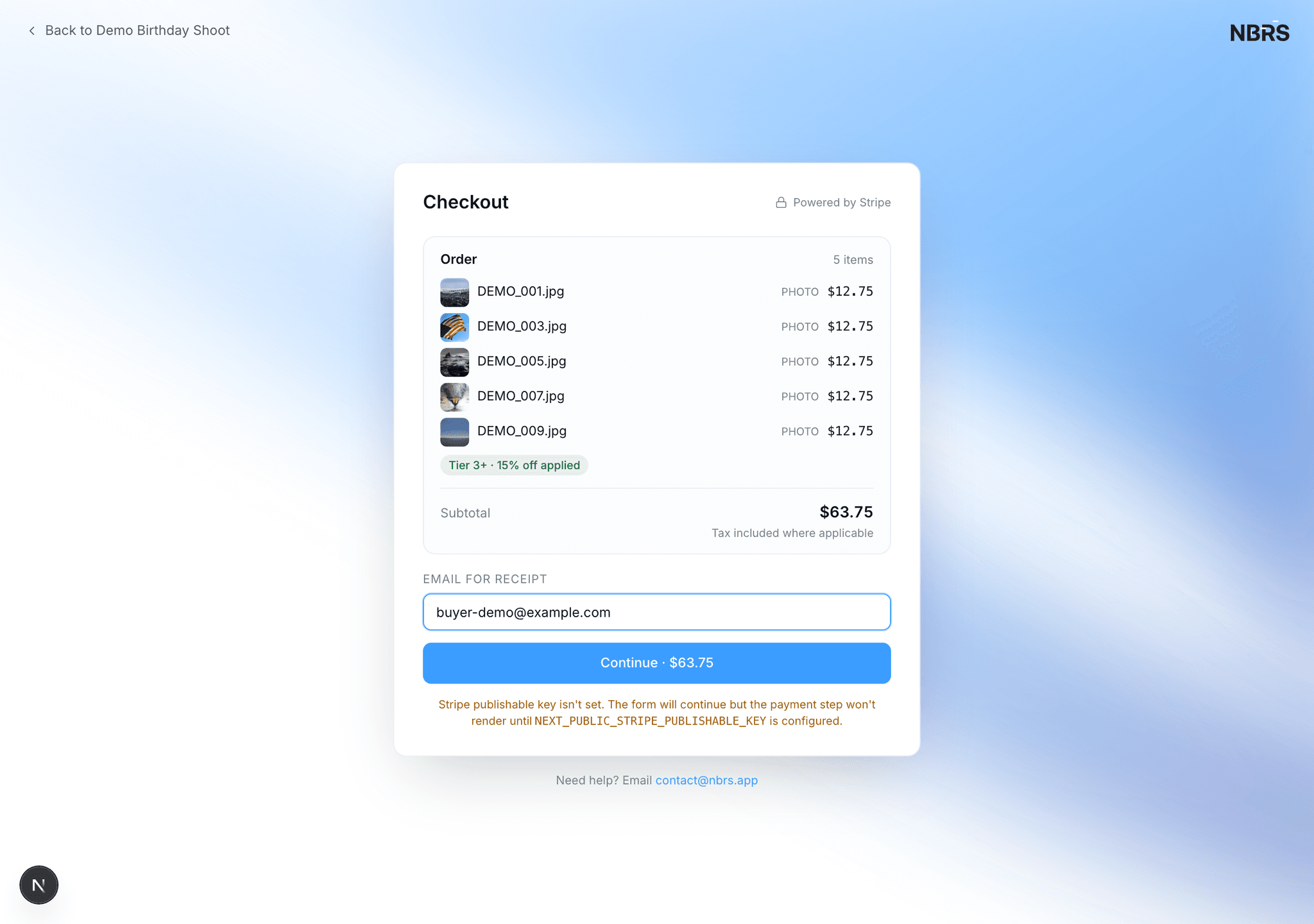 Buyer checkout payment step