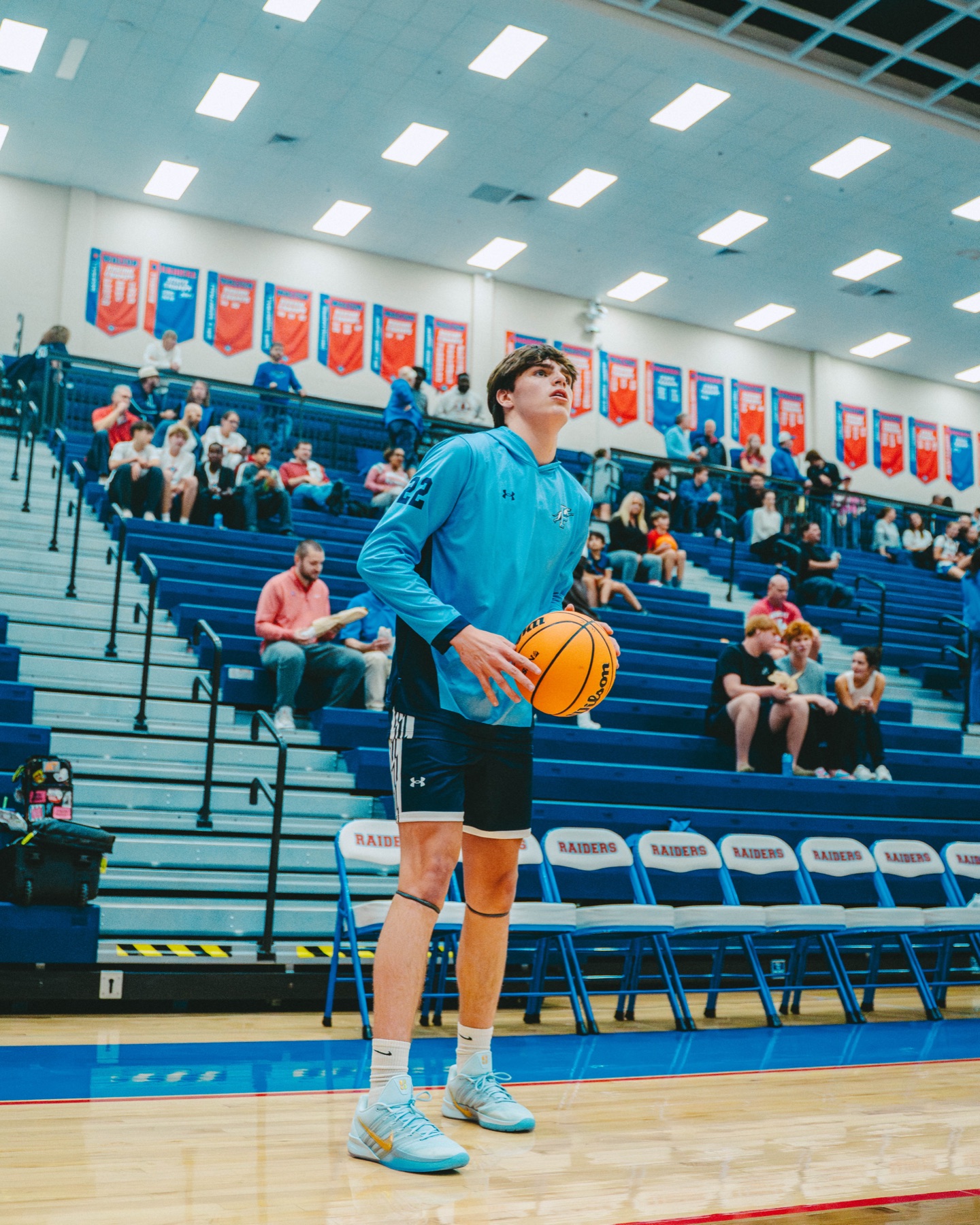 Basketball player warming up